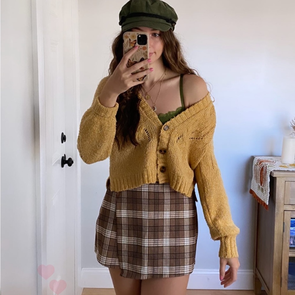 Yellow cardigan